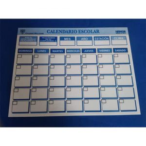Calendario escolar de estireno